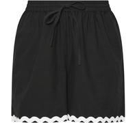Yours Curve Yours Curve Black Trim Hem Runner 100% Cotton Shorts Black 26-28