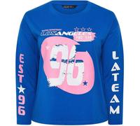 Yours Curve Yours Curve Blue Limited Long Sleeve Boxy T-Shirt