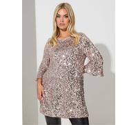 Yours Curve Yours Curve Gold London Sequin Flute Sleeve Top