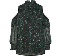 Yours Curve Yours Curve Green London Cold Shoulder Shirred Detail Blouse