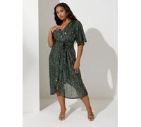 Yours Curve Yours Curve Green London Sequin Wrap Dress Green 54