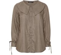 Yours Curve Yours Curve Natural Collared Check Blouse