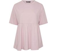 Yours Curve Yours Curve Pink Peplum Cotton Short Sleeve Top