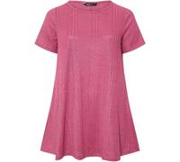 Yours Curve Yours Curve Pink Soft Touch Ribbed Swing Top