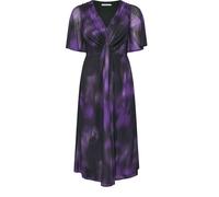 Yours Curve Yours Curve Purple London Knot Front Angel Sleeve Dress Purple 20