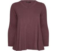 Yours Curve Yours Curve Purple Ribbed Elevated Long Sleeve Top