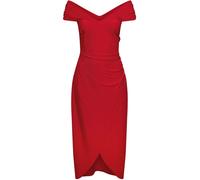 Yours Curve Yours Curve Red London Metallic Bardot Gathered Wrap Dress Red 18