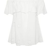 Yours Curve Yours Curve White Broderie Bardot Blouse