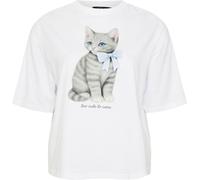 Yours Curve Yours Curve White Too Cute To Care Cat Graphic T-Shirt