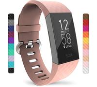 Yousave Accessoires Bracelet Compatible pour FitBit Charge 3 / Fitbit Charge 4, Bracelet De Rechange FitBit Charge 3 / Fitbit Charge 4, Sangle De Sport Remplacement - Grand - Or Rose