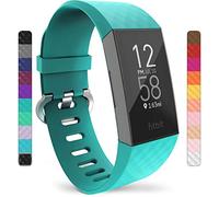 Yousave Accessoires Bracelet Compatible pour FitBit Charge 3 / Fitbit Charge 4, Bracelet De Rechange FitBit Charge 3 / Fitbit Charge 4, Sangle De Sport Remplacement - Petit - Cyan