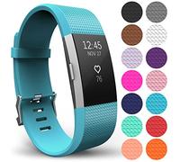 Yousave Accessories Bracelet De Rechange Compatible Pour FitBit Charge 2, Sangle De Remplacement Pour Le FitBit Charge 2 - Petit - Cyan
