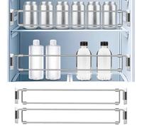 YOUSHARES 2 Barres Sécurisées de Réfrigérateur de RV Camping-Car - Tige Réglable en Acier Inoxydable pour Réfrigérateur, Évite Les déversements Pendant Les déplacements, Longueur 31.6 à 57.5 cm
