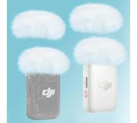 YOUSHARES 4 Pièces Bonnette Micro Anti Vent Compatible avec DJI Mic 2 Lavalier sans Fil et OSMO Pocket 3 Créateur, Mousse Micro en Fourrure Filtre Anti Pop Professionel Adapté à DJI Mic 2, Blanc