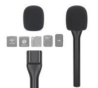 YOUSHARES Adaptateur portable universel pour microphone Rode Wireless GO II, sans fil GO/Me/Pro, DJI Mic 2 - Poignée de microphone d'entretien avec housse de micro en mousse pour la plupart des micros