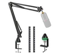 YOUSHARES Bras de micro amélioré compatible avec HyperX SoloCast micro réglable avec base pyramidale et manchon de câble