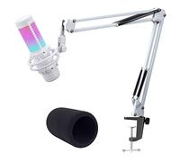 YOUSHARES Bras de micro blanc compatible avec HyperX QuadCast S - Bras de microphone Premium QuadCast S pour jeux, streaming par YOUSHARES - Blanc