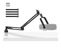 YOUSHARES Bras Micro, Bras de Micro à Profil Bas, Support Micro Low Profile Réglable pour Blue Yeti Fifine AM8 k658 Razer Seiren Mini HyperX Rode, Perche de Micro à Profil Bas pour Gaming, Streaming