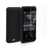 YOUSHARES Étui de Protection en Silicone pour Dexcom G7 Capteur, Dexcom G7 Coque Housse de Protection anti-Rayures avec Verre Trempé, Film Protection Écran-Ultra Résistant, Noir