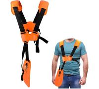 YOUSHARES Harnais Débroussailleuse - Tondeuse à Harnais Double épaule Ceinture pour Débroussailleuse Universelle STIHL FS (Orange)