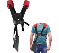 YOUSHARES Harnais Débroussailleuse - Tondeuse à Harnais Double épaule Ceinture pour Débroussailleuse Universelle STIHL FS (Rouge)