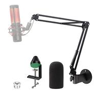 YOUSHARES HyperX Quadcast Perche de Microphone, Réglable Pied de Quadcast Support de Suspension à Ciseaux Micro, Support de Microphone avec Pince de Bureau Fixation & Montage Mural