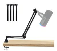 YOUSHARES Low Profile Mic Arm, bras de perche pour HyerX QuadCast, Blue Y, Fifine AM8, HyperX SoloCast et autres, bras de microphone avec adaptateur 3/8 [Bras de microphone à profil bas] Ce bras de mi