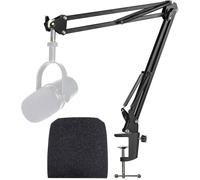 YOUSHARES MV7 MV7+ Support Microphone Professionnel Réglable avec Bonnette Micro en Mousse Compatible avec Shure MV7 MV7+
