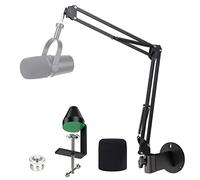 YOUSHARES MV7 Support mural pour microphone avec pince de fixation pour pare-brise et table, bras de support de micro avec filtre anti-pop compatible avec microphone Shure MV7 et Shure MV7X