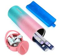 YOUSHARES Pochette Isotherme Insuline, 48H Trousse Isotherme Médicament Voyage pour Diabetique, Bouteille Isotherme pour Stylo Insuline avec Glacière, Sac Insuline pour Seringue, Injection, Rose/Vert