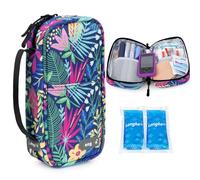 YOUSHARES Pochette Isotherme Insuline avec 2 Poche Glacière à Insuline - Trousse Isotherme Insuline, Sac Isotherme Transport Insuline pour Medicament Voyage, Stylo Insuline, Seringue, Forêt Tropicale