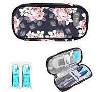 YOUSHARES Pochette Isotherme Insuline - Sac Isotherme Medicament Voyage avec Glacière Insuline Voyage pour Stylo d'insuline, Seringues, Injections, Aiguilles pour Diabétique (Sac Fleur)