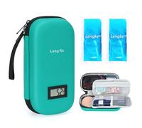 YOUSHARES Pochette Isotherme Insuline Voyage, Trousse Isotherme Stylo Injection Affichage de la Température avec 2 Poche de Glace Approuvée par TSA, Sac Isotherme Medicament pour Diabetique, Vert