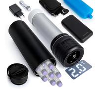 YOUSHARES Réfrigérateur Insuline Portable, Bouteille Isotherme Stylo d'Insuline Voyage 2-8℃ Affichage la Température avec Chargeur Portable, Boîte Glacière Électrique USB Transport Médicament, Noir