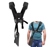 YOUSHARES Sangle d'épaule à double boutonnage pour tondeuse à gazon avec ceinture en nylon durable réglable pour débroussailleuse ou jardinage (pour débroussailleuse STIHL FS, KM Series) Noir