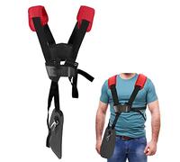 YOUSHARES Sangle d'épaule à double boutonnage pour tondeuse à gazon avec ceinture en nylon durable réglable pour débroussailleuse ou jardinage (pour débroussailleuse STIHL FS, KM Series), rouge foncé