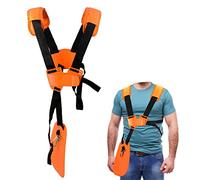 YOUSHARES Sangle d'épaule à double boutonnage - Sangle de harnais pour tondeuse avec ceinture en nylon durable réglable pour débroussailleuse ou jardinage (pour débroussailleuse STIHL FS, KM Series) - Orange