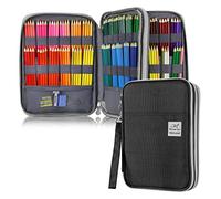 YOUSHARES Trousse à Crayons de Couleur à 192 emplacements, Grande capacité pour Crayons de Couleur Aquarelle Prismacolor, stylos Gel pour étudiants et Artistes, Noir, Moderne