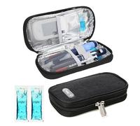 YOUSHARES Trousse à Insuline avec Poche de Glace - Sac Isotherme à Insuline pour Stylo d'insuline, Seringues, Aiguilles et d'autres Accessoires Medicaux pour Diabétique（Sac Noir avec Sac Glaciere