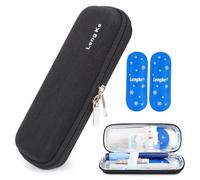 YOUSHARES Trousse de voyage à insuline avec 2 blocs de glace de voyage - Petite trousse de voyage en EVA pour diabétique, sac de refroidissement portable pour isolation de médicaments, sac de