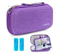 YOUSHARES Trousse Isotherme Insuline avec 2 Poche de Glace - Sac Isotherme Insuline pour Diabetique, Pochette Isotherme pour Medicament, Vaccin Voyage, Stylo Insuline, Injection, Seringue, Violet