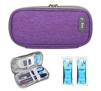 YOUSHARES Trousse Isotherme Insuline - Pochette Isotherme Medicament, Glacière Insuline Voyage avec 2 Poche de Glace pour Stylo d'insuline, Seringues, Injections, Aiguilles（Violet）