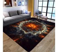 YOUSHIHUI Tapis 3D à Motif de Flamme d'étoile à Huit Branches, décoration de Luxe Moderne pour Salon, Table de canapé, Grande Surface, Tapis de Sol de Salle de Bain, Tapis carré