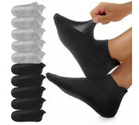 YouShow 10 Paires Chaussettes Basses Homme Femme, Socquettes Antidérapantes en Coton Respirant pour un Maintien Parfait Noir Girs 47-50