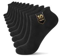 YouShow 10 Paires Chaussettes Homme Basses, Chaussette Femme Courtes Coton, Socquettes Respirant Antiderapante Noir 47-50