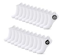 YouShow 20 Paires Chaussettes Homme Femme, Basses Coton Courtes Chaussettes Basses, Sport Respirant Antiderapante Socquettes Blanc 39-42