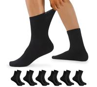 YouShow 6 Paires Chaussettes Diabetiques Homme Femme Coton non Comprimantes sans Elastique Confortable Noir 39-42