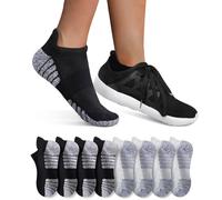 YouShow 8 Paires Chaussettes Homme Femme de Sport en Coton Socquettes Courtes Respirantes(4x Noir + 4x Gris clair,35-38)