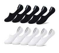 YouShow Chaussettes pour Femme Hommes 10 Paires Invisibles Socquettes Courte Basses Antiglisse de Sport en Coton (Noir et Blanc, 47-50)