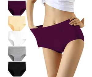YouShow Culottes Femmes Coton Taille Haute Lot de 5 Slips Elasticité Ventre Plat(Multicolore,S)